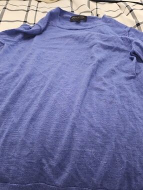 Banana Republic Women's Lavender-Blue Long Sleeve Crewneck Sweater